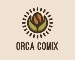 Roast - Coffee Bean Leaf logo design