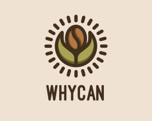 Coffee Farm - Coffee Bean Leaf logo design
