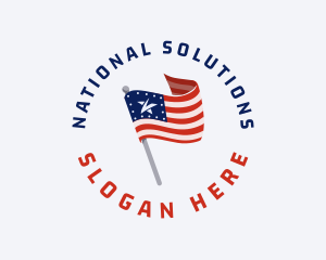 National - National American Flag logo design