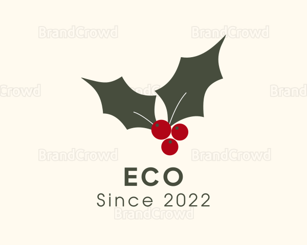 Mistletoe Holly Ornament Logo