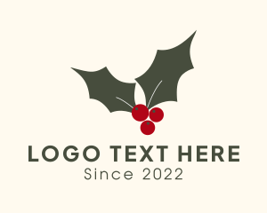 Festive Season - Mistletoe Holly Ornament logo design
