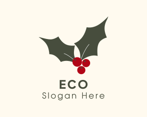 Mistletoe Holly Ornament Logo