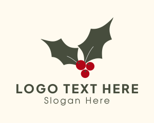 Mistletoe Holly Ornament Logo