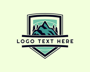 Emblem - Mountain Tree Outdoor Hiking logo design