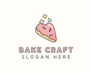 Cookie Bakery Heart logo design