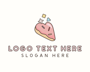 Pastry Chef - Cookie Bakery Heart logo design
