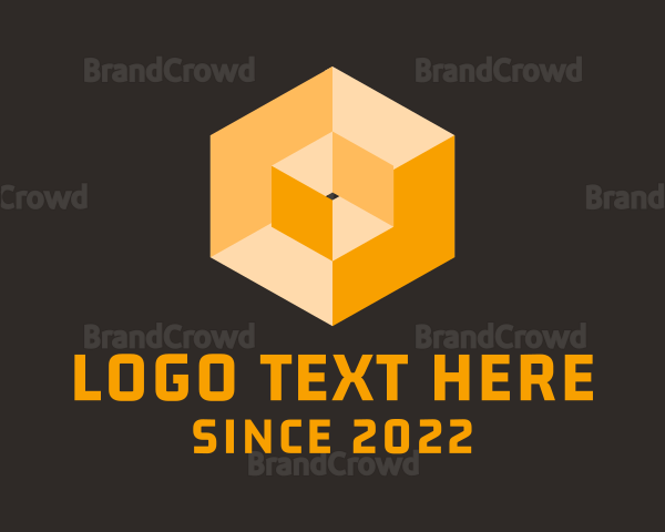 Yellow Construction Cube Logo