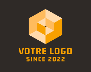 3d - Yellow Construction Cube logo design