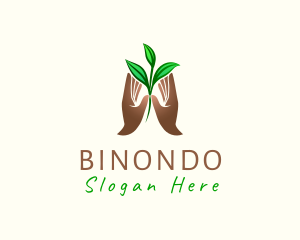 Hand Plant Leaves Logo