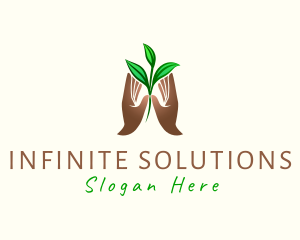 Sustainability - Hand Plant Leaves logo design