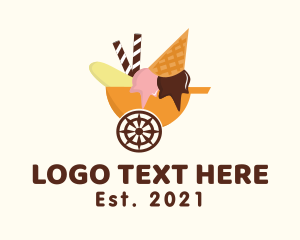 Gelato - Ice Cream Cart logo design