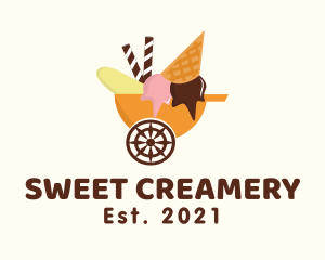 Ice Cream Cart  logo design