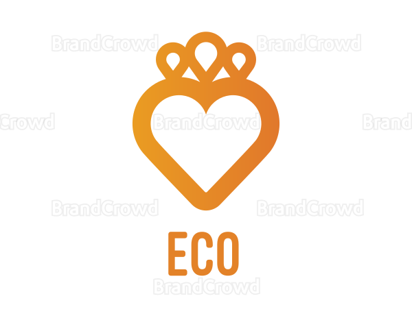 Orange Heart Crown Logo
