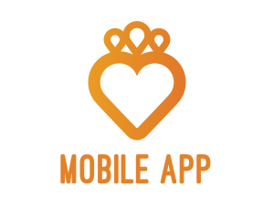 Shape - Orange Heart Crown logo design