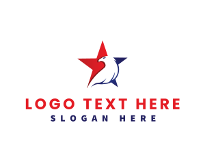 Negative Space - Star Eagle Bird logo design