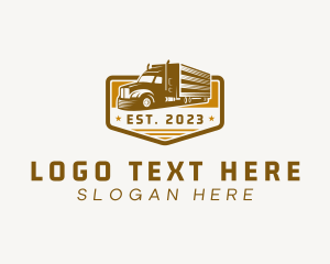 Truck - Logistics Trucking Badge logo design