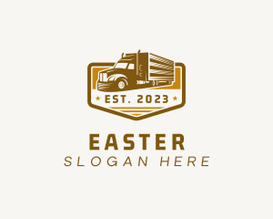 Distribution - Logistics Trucking Badge logo design