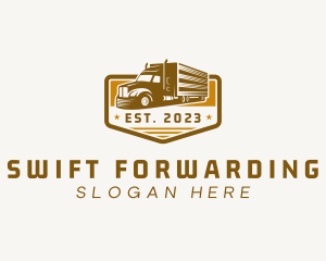 Logistics Trucking Badge logo design