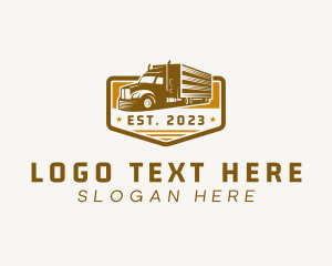 Trailer Truck - Logistics Trucking Badge logo design