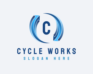 Cycle - Gradient Arrow Loop logo design