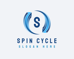 Spin - Gradient Arrow Loop logo design