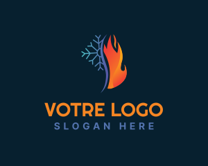 Snowflake Fire Temperature Logo