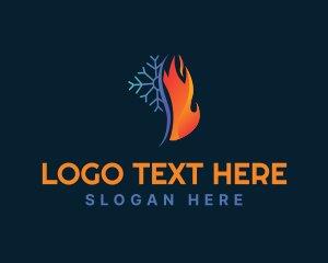 Snowflake Fire Temperature Logo