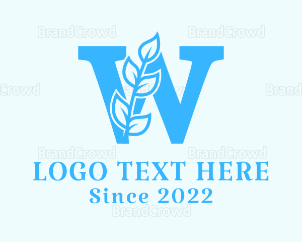 Leaf Wellness Letter W Logo