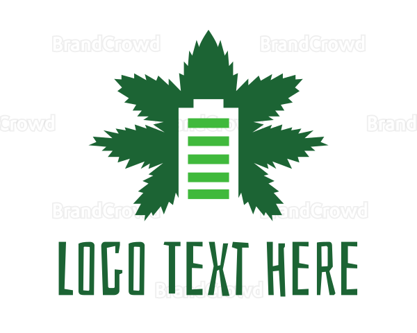 Green Cannabis Battery Logo
