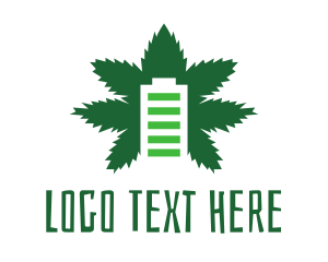 Weed - Green Cannabis Battery logo design