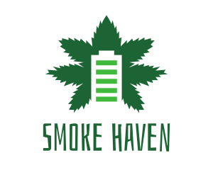 Green Cannabis Battery  logo design