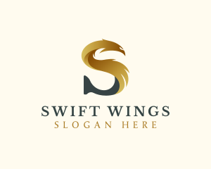 Eagle Bird Wing Letter S logo design