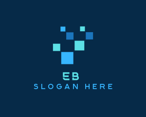 Cyber - Digital Tech Pixels logo design