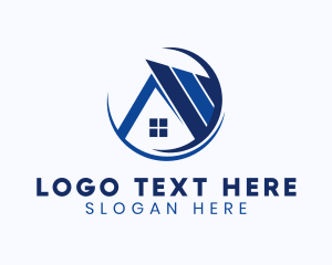 Village - Blue House Real Estate logo design