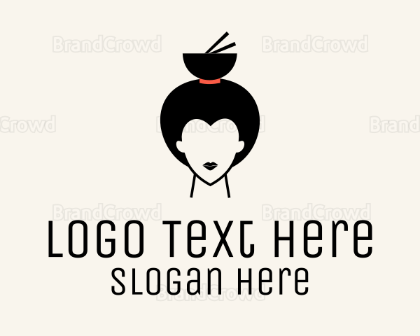 Asian Geisha Meal Bowl Logo