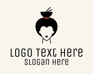 Soba - Asian Geisha Meal Bowl logo design