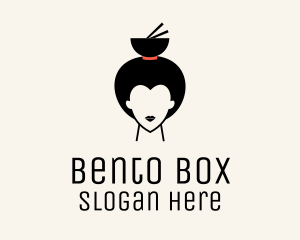 Asian Geisha Meal Bowl logo design