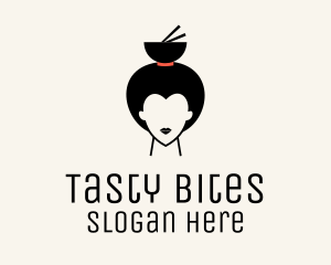 Meal - Asian Geisha Meal Bowl logo design