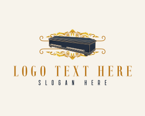 Grave - Ornamental Funeral Coffin logo design