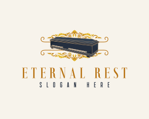 Mortuary - Ornamental Funeral Coffin logo design