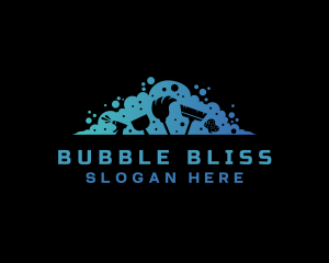 Bubble Cleaning Housekeeping logo design