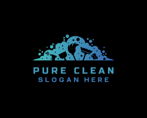 Bubble Cleaning Housekeeping logo design