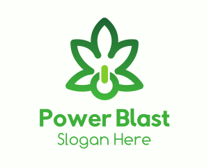 Cannabis Power Button logo design