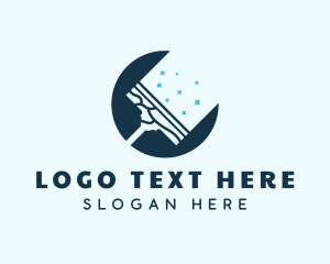 Sanitary - Clean Squeegee Housekeeping logo design