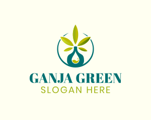 Ganja - Marijuana Cannabis Oil Extract logo design