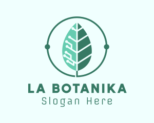 Biotech Agritech Leaf Circuit logo design