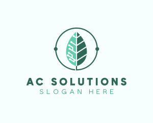 Biotech Agritech Leaf Circuit logo design