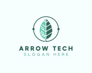 Biotech Agritech Leaf Circuit logo design