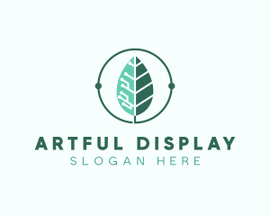 Biotech Agritech Leaf Circuit logo design