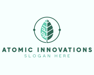 Biotech Agritech Leaf Circuit logo design